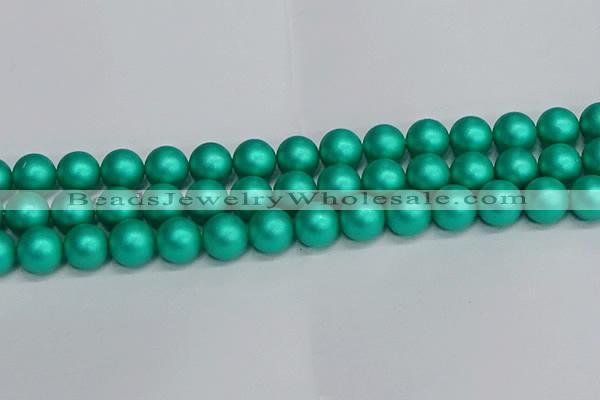 CSB1755 15.5 inches 14mm round matte shell pearl beads wholesale