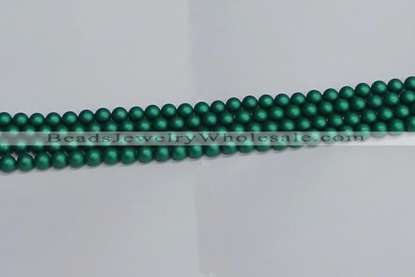 CSB1760 15.5 inches 4mm round matte shell pearl beads wholesale