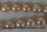 CSB180 15.5 inches 12mm flat round shell pearl beads wholesale