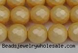 CSB1824 15.5 inches 12mm faceetd round matte shell pearl beads