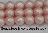 CSB1831 15.5 inches 6mm faceetd round matte shell pearl beads