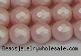 CSB1834 15.5 inches 12mm faceetd round matte shell pearl beads