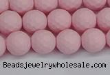 CSB1841 15.5 inches 6mm faceetd round matte shell pearl beads