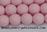 CSB1842 15.5 inches 8mm faceetd round matte shell pearl beads