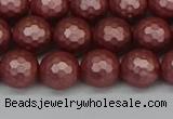 CSB1862 15.5 inches 8mm faceetd round matte shell pearl beads