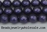 CSB1891 15.5 inches 6mm faceted round matte shell pearl beads