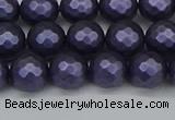 CSB1892 15.5 inches 8mm faceted round matte shell pearl beads