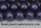 CSB1893 15.5 inches 10mm faceted round matte shell pearl beads