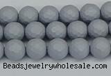 CSB1931 15.5 inches 6mm faceted round matte shell pearl beads