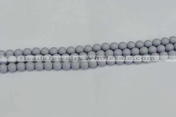 CSB1931 15.5 inches 6mm faceted round matte shell pearl beads