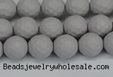 CSB1942 15.5 inches 8mm faceted round matte shell pearl beads