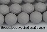 CSB1944 15.5 inches 12mm faceted round matte shell pearl beads