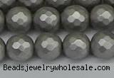 CSB1954 15.5 inches 12mm faceted round matte shell pearl beads