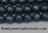 CSB1971 15.5 inches 6mm faceted round matte shell pearl beads