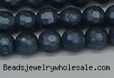 CSB1972 15.5 inches 8mm faceted round matte shell pearl beads