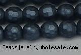 CSB1973 15.5 inches 10mm faceted round matte shell pearl beads