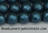 CSB1982 15.5 inches 8mm faceted round matte shell pearl beads