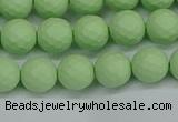 CSB1991 15.5 inches 6mm faceted round matte shell pearl beads