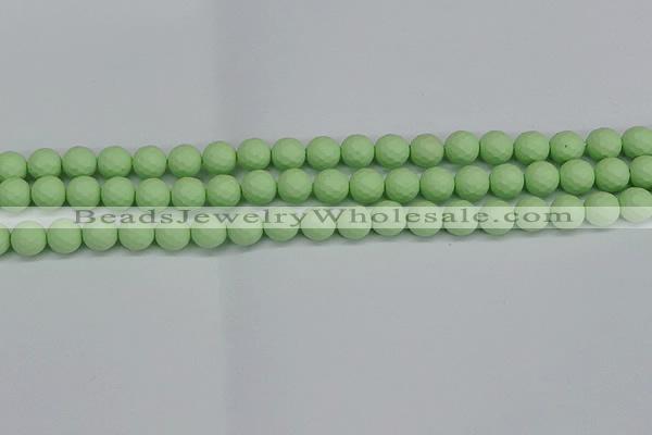 CSB1991 15.5 inches 6mm faceted round matte shell pearl beads