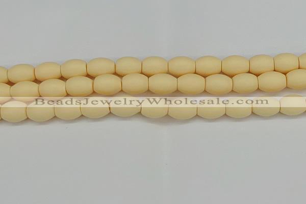 CSB2100 15.5 inches 10*14mm rice matte shell pearl beads