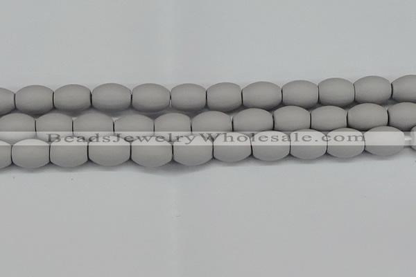 CSB2105 15.5 inches 10*14mm rice matte shell pearl beads