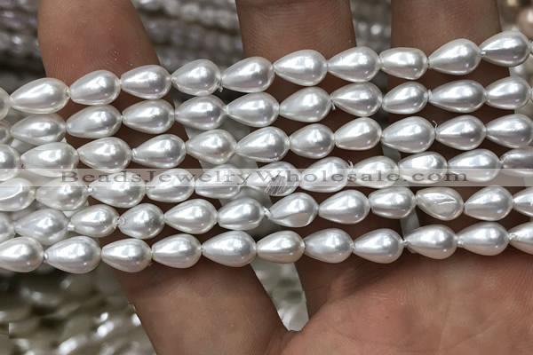 CSB2125 15.5 inches 6*9mm teardrop shell pearl beads wholesale