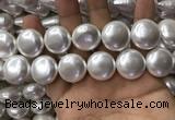 CSB2130 15.5 inches 20mm flat round shell pearl beads wholesale