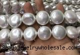 CSB2131 15.5 inches 25mm flat round shell pearl beads wholesale