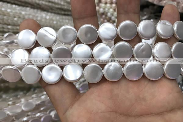 CSB2137 15.5 inches 12mm coin shell pearl beads wholesale