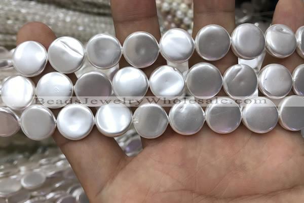 CSB2138 15.5 inches 14mm coin shell pearl beads wholesale