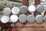 CSB2144 15.5 inches 30mm coin shell pearl beads wholesale