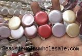 CSB2147 15.5 inches 25mm coin mixed shell pearl beads wholesale