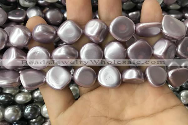 CSB2156 15.5 inches 14*14mm - 15*15mm baroque shell pearl beads