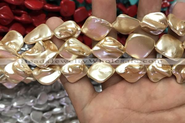 CSB2162 15.5 inches 16*16mm - 18*20mm baroque shell pearl beads