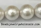 CSB2205 15.5 inches 14mm round wrinkled shell pearl beads wholesale