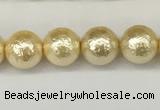 CSB2221 15.5 inches 6mm round wrinkled shell pearl beads wholesale