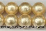 CSB2223 15.5 inches 10mm round wrinkled shell pearl beads wholesale