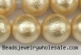 CSB2225 15.5 inches 14mm round wrinkled shell pearl beads wholesale