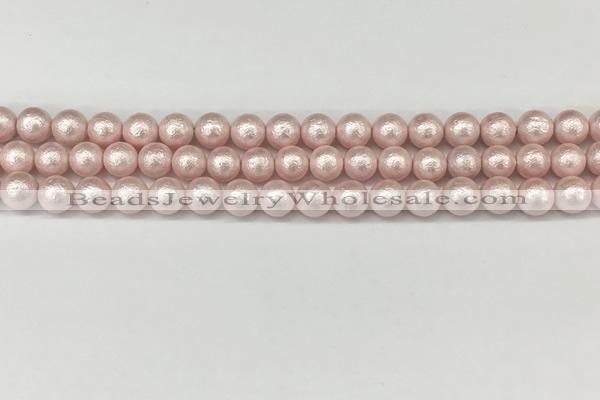 CSB2231 15.5 inches 6mm round wrinkled shell pearl beads wholesale