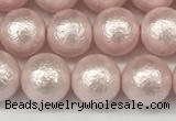 CSB2232 15.5 inches 8mm round wrinkled shell pearl beads wholesale