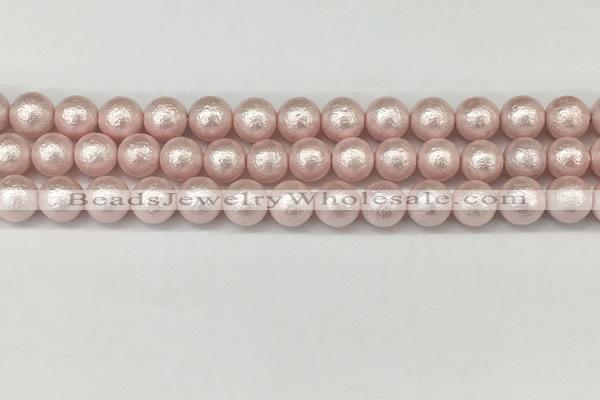 CSB2232 15.5 inches 8mm round wrinkled shell pearl beads wholesale