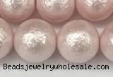 CSB2235 15.5 inches 14mm round wrinkled shell pearl beads wholesale