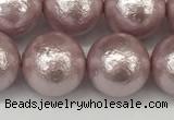 CSB2245 15.5 inches 14mm round wrinkled shell pearl beads wholesale