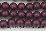 CSB2250 15.5 inches 4mm round wrinkled shell pearl beads wholesale