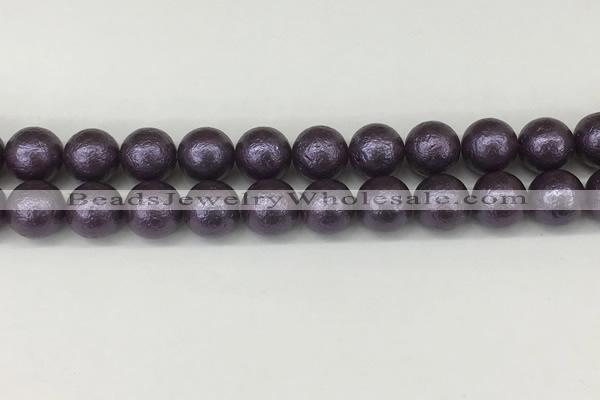 CSB2274 15.5 inches 12mm round wrinkled shell pearl beads wholesale