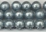 CSB2281 15.5 inches 6mm round wrinkled shell pearl beads wholesale