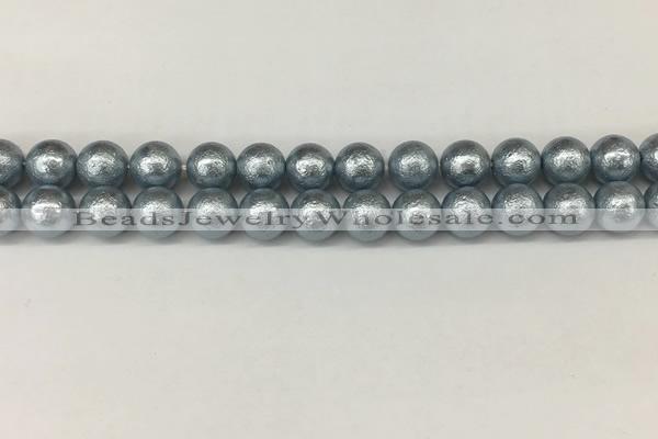 CSB2282 15.5 inches 8mm round wrinkled shell pearl beads wholesale