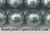 CSB2284 15.5 inches 12mm round wrinkled shell pearl beads wholesale