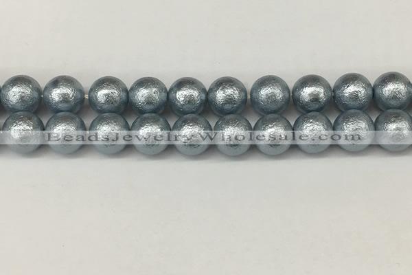 CSB2285 15.5 inches 14mm round wrinkled shell pearl beads wholesale