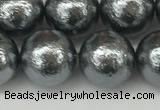 CSB2294 15.5 inches 12mm round wrinkled shell pearl beads wholesale